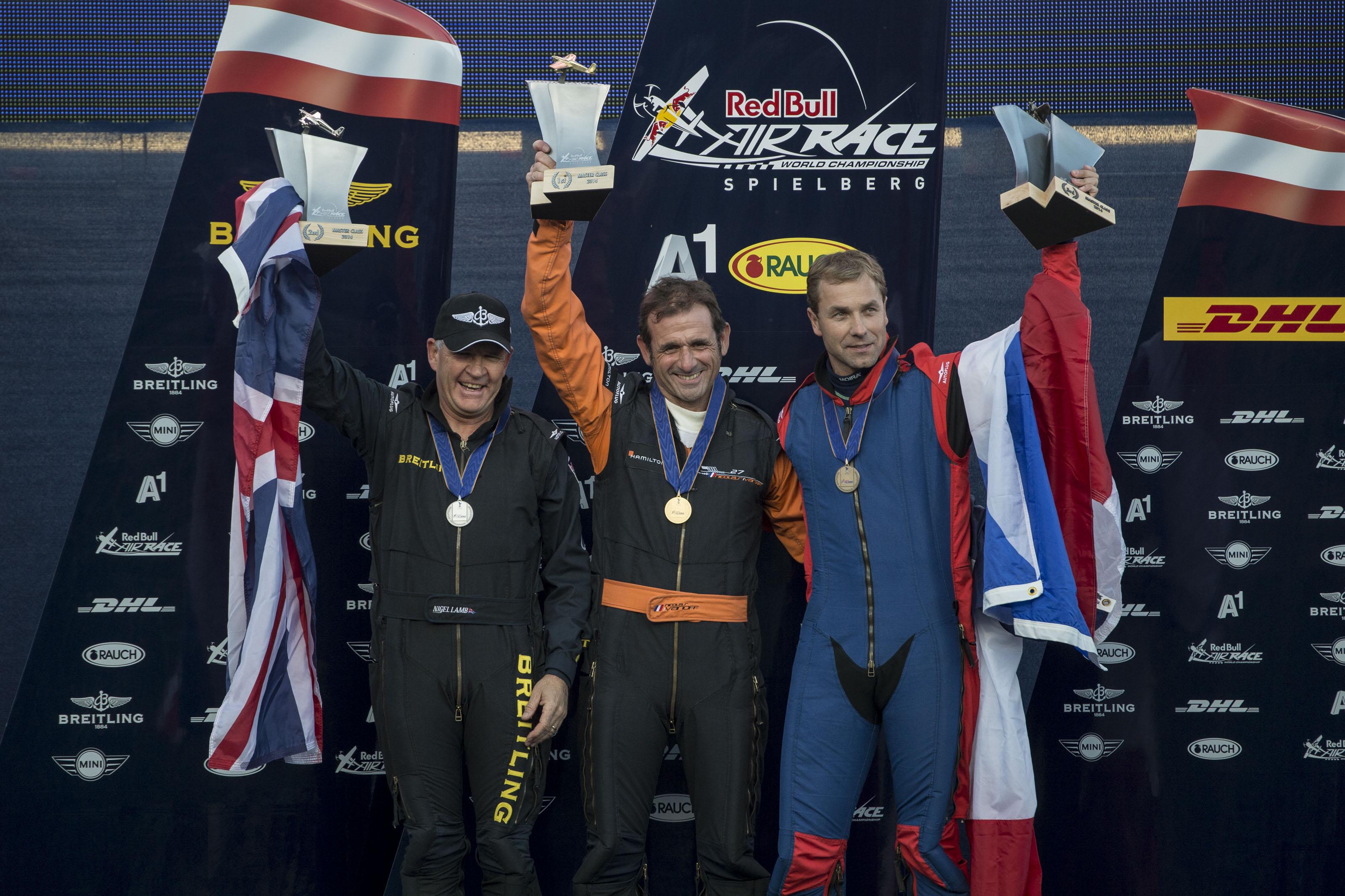 Nigel Lamb, Nicolas Ivanoff e Martin Sonka sul podio del Red Bull Air Race World Championship 