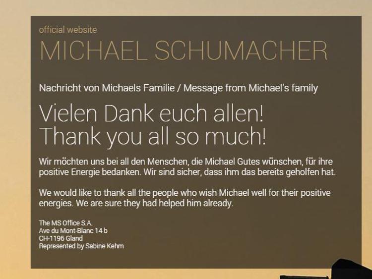 F1: Schumacher, riattivata l'home page del suo sito