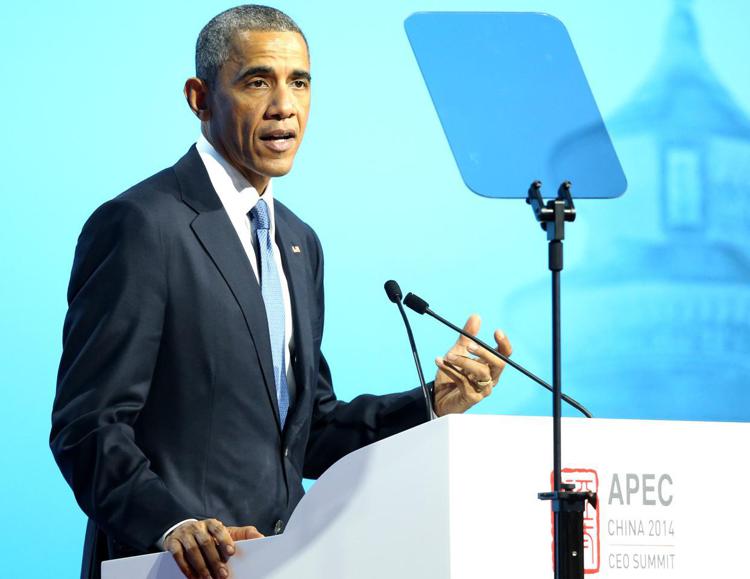 Barack Obama all'Apec Ceo summit (Foto Xinhua)