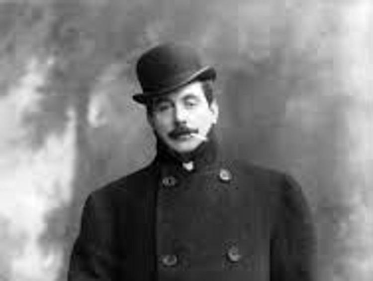 Giacomo Puccini rin un ritratto fotografico del 1908 (Wikipedia) 