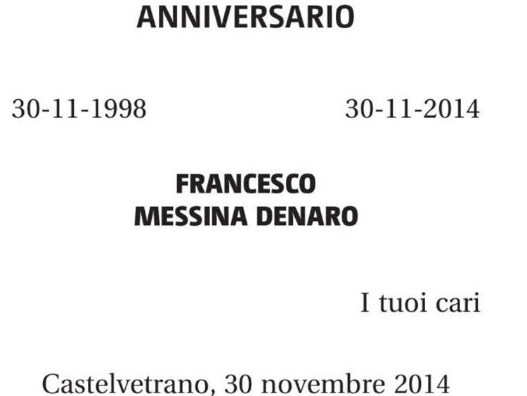 La famiglia Messina Denaro pubblica anche quest'anno il necrologio in ricordo del padre-boss
