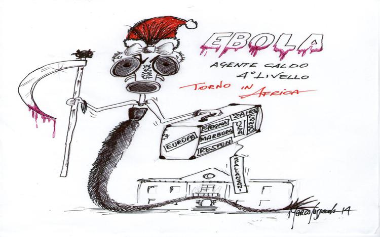 Natale: da infermiere Spallanzani vignetta d'auguri con Ebola protagonista