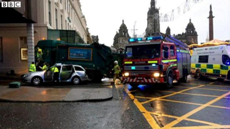 Un'immagine tratta dai servizi della Bbc sull'incidente di Glasgow