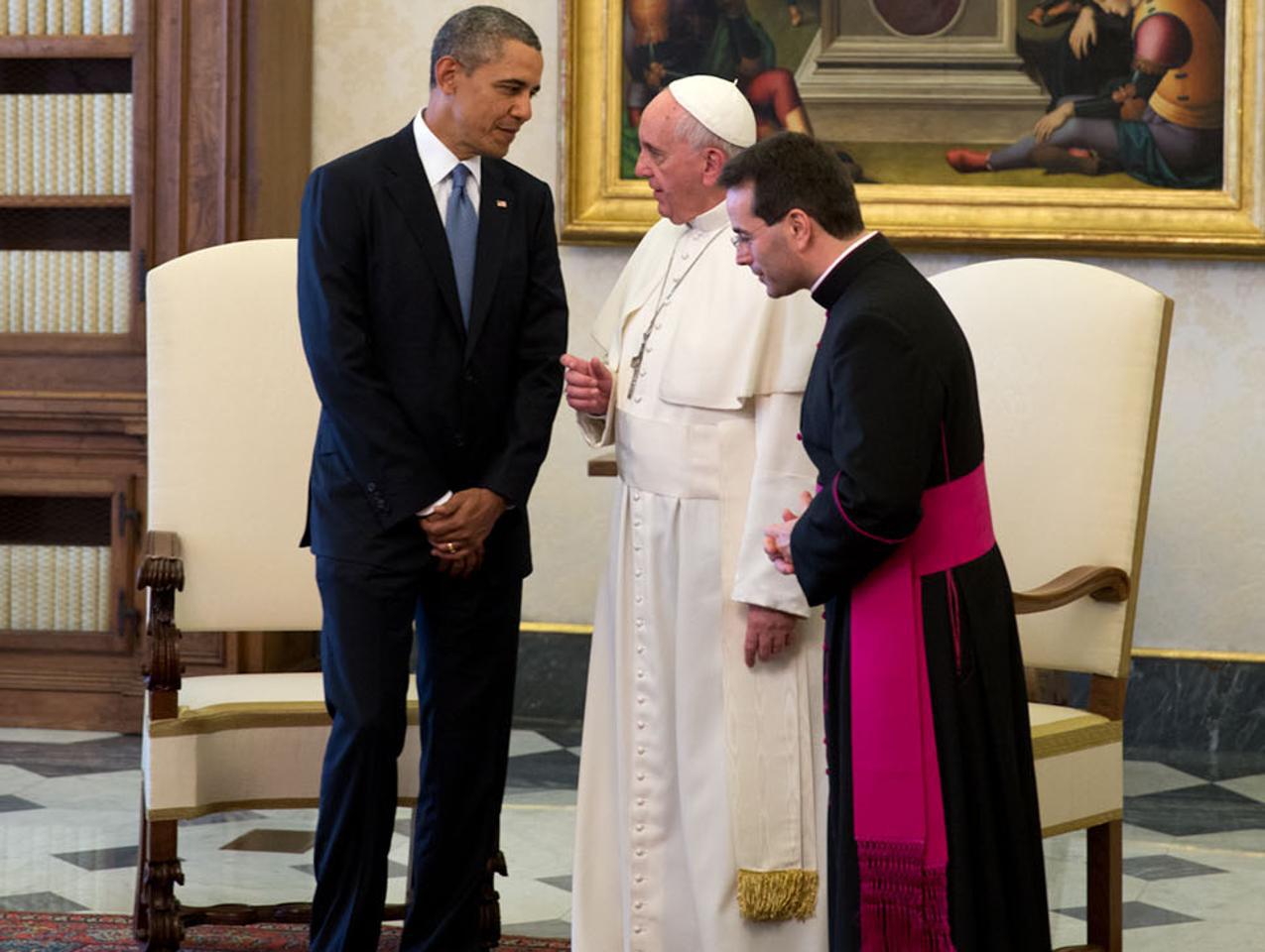Obama e Papa Francesco il 27 marzo 2014. 