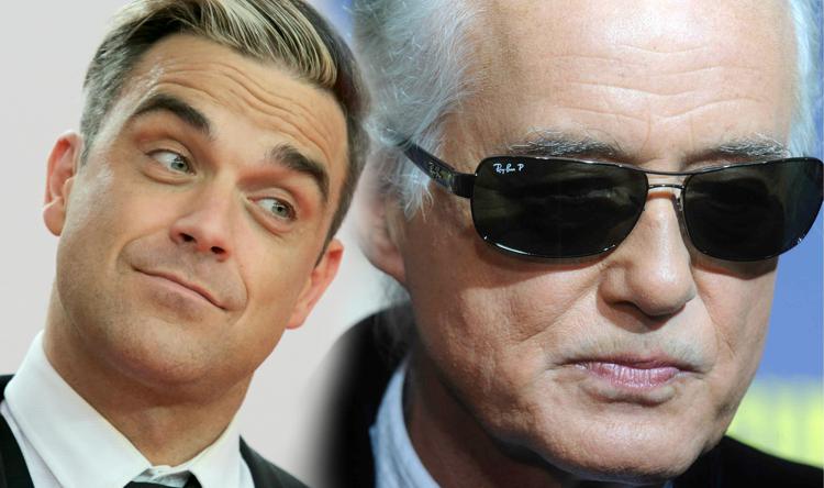 Robbie Williams e Jimmy Page (Foto Infophoto)