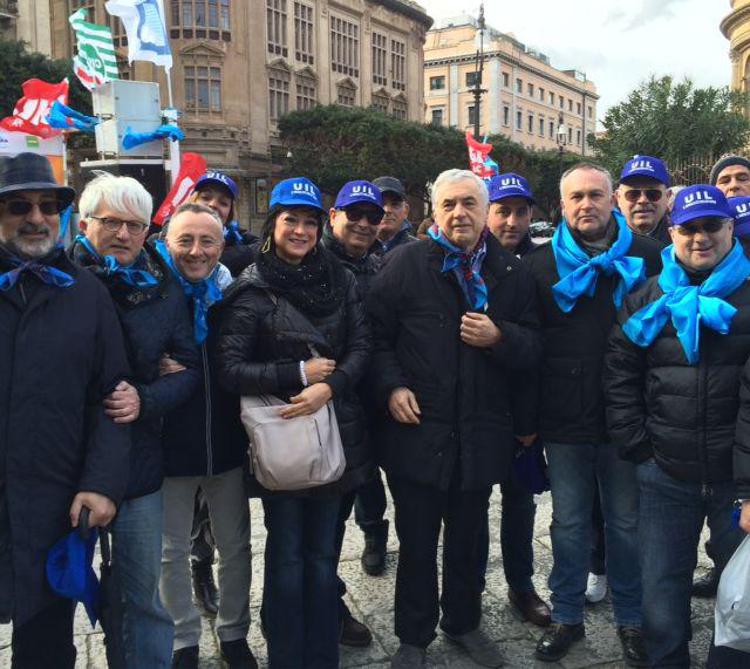 Massimo Masi a Palermo per lo sciopero dei bancari