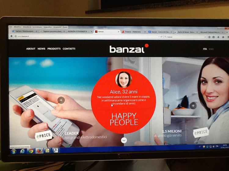 La home page di Banzai.