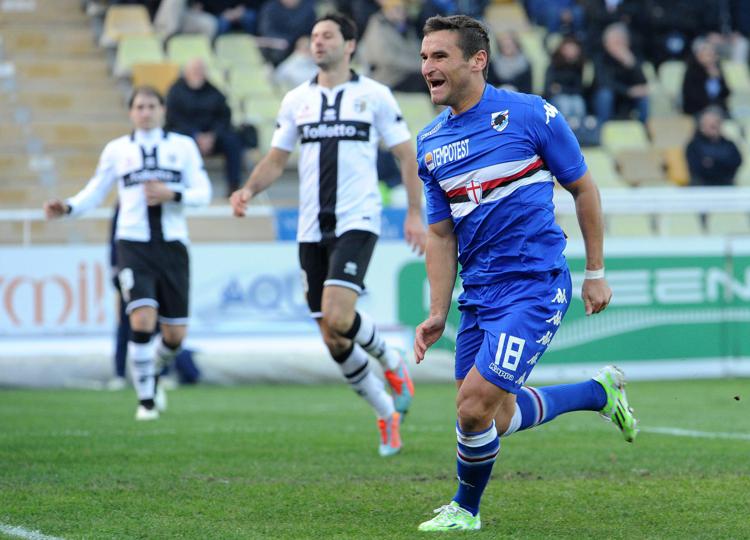 Gonzalo  Bergessio esulta dopo il gol dello 0-1 al Parma - INFOPHOTO