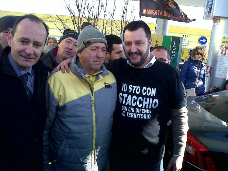 Graziano Stacchio e Matteo Salvini (foto Adnkronos)