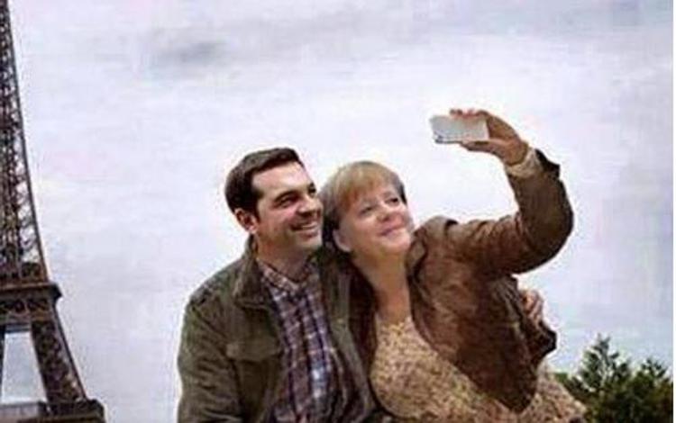 San Valentino: spopola su Twitter il selfie romantico di Merkel e Tsipras