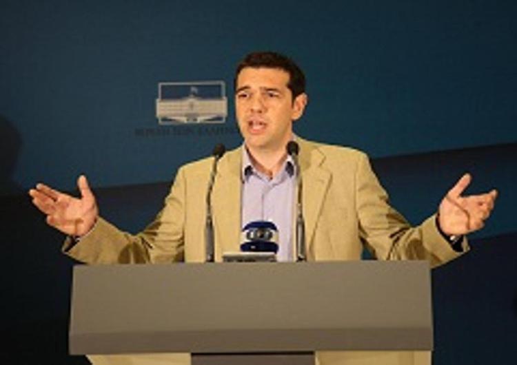 Il premier greco Alexis Tsipras (Infophoto).