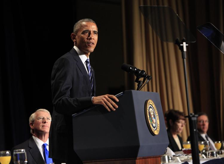 Barack Obama alla National Prayer Breakfast  (Foto Infophoto)