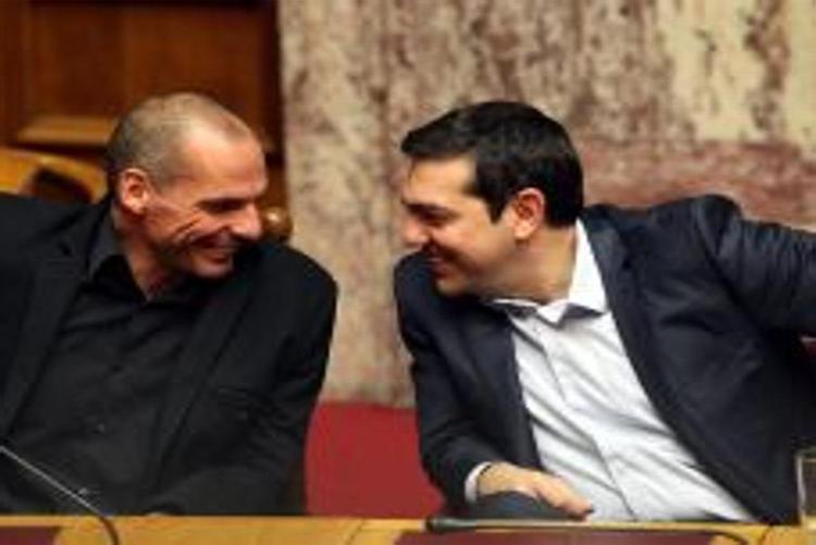 Yanis Varoufakis e Alexis Tsipras (Infophoto).