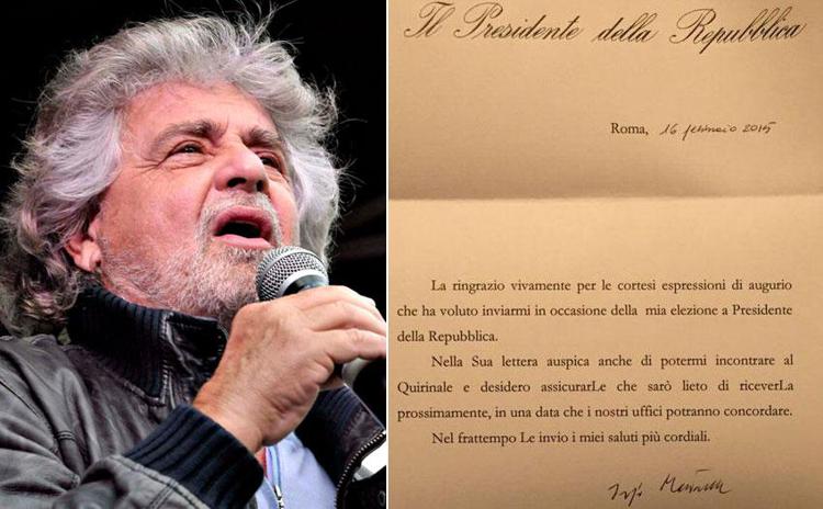 Grillo posta lettera di Mattarella e su Twitter scrive: 