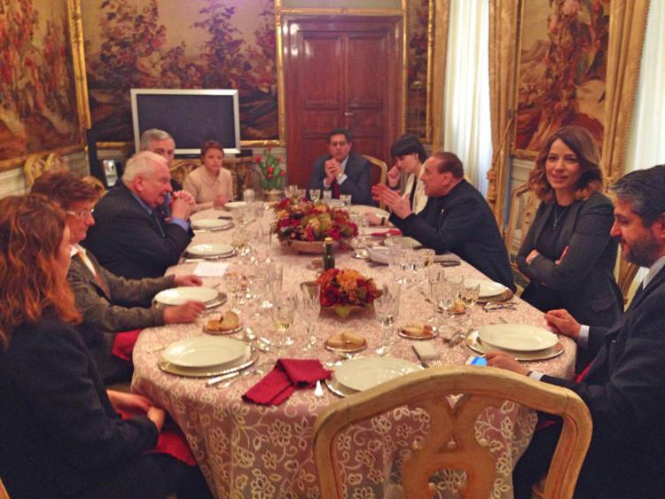 Silvio Berlusconi  e Joseph Daul pranzano a palazzo Grazioli