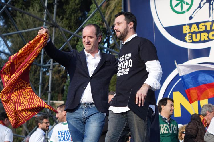 Matteo Salvini e Luca Zaia(foto Adnkronos/Cristiano Camera)