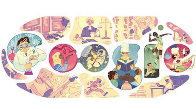 Auguri a tutte le donne, anche Google le festeggia con un doodle