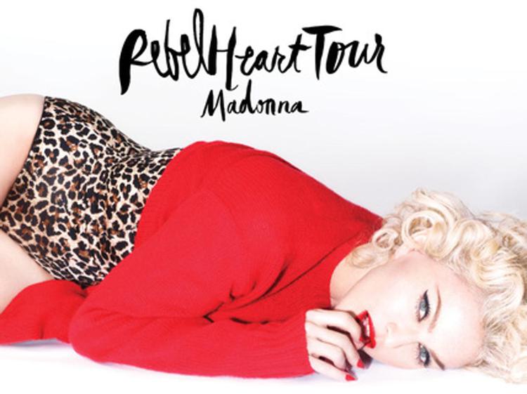 Madonna ritratta sulla locandina del tour