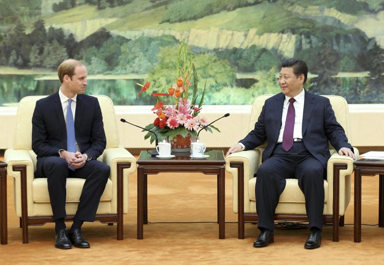 Il principe William e il presidente cinese Xi Jinping (Xinhua) 