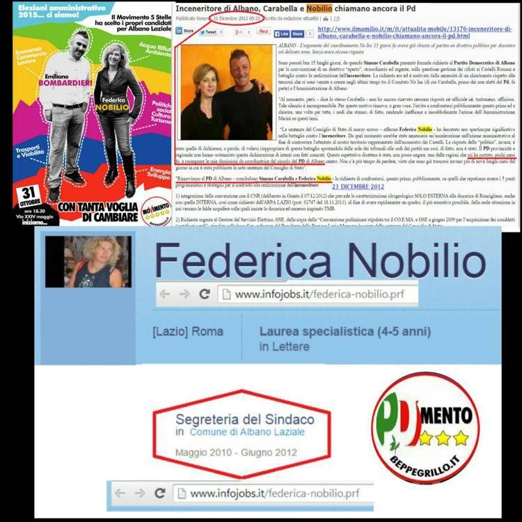 Locandina attivisti M5S Albano Laziale