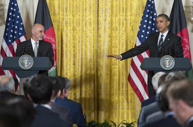 Il presidente afghano Ghani e  Obama alla Casa Bianca - (AFP)