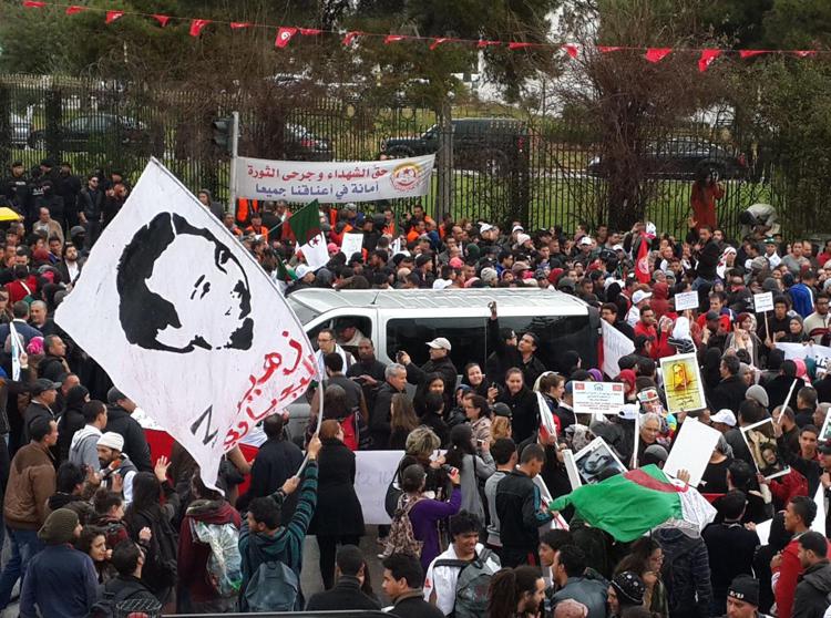  Manifestazione inaugurale del FSM a Tunisi (Foto Gvc)