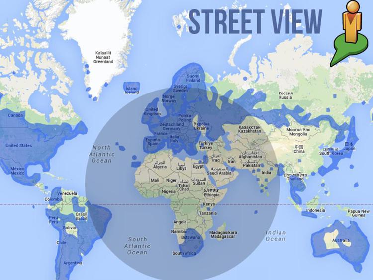 La mappa del mondo 'percorso' da Google
