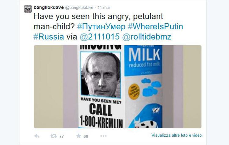 Russia: dilagano su Twitter cinguettii ironici sull'assenza di Putin
