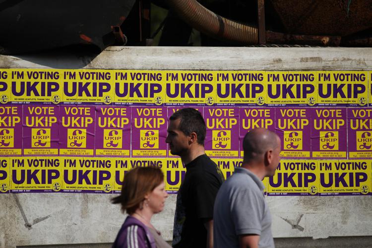 Manifesti elettorali dell'Ukip in Gran Bretagna. (Foto Afp)