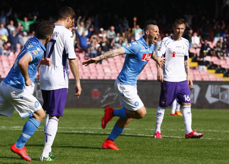 Hamsik esulta dopo il gol contro la Fiorentina (Foto Afp) - AFP