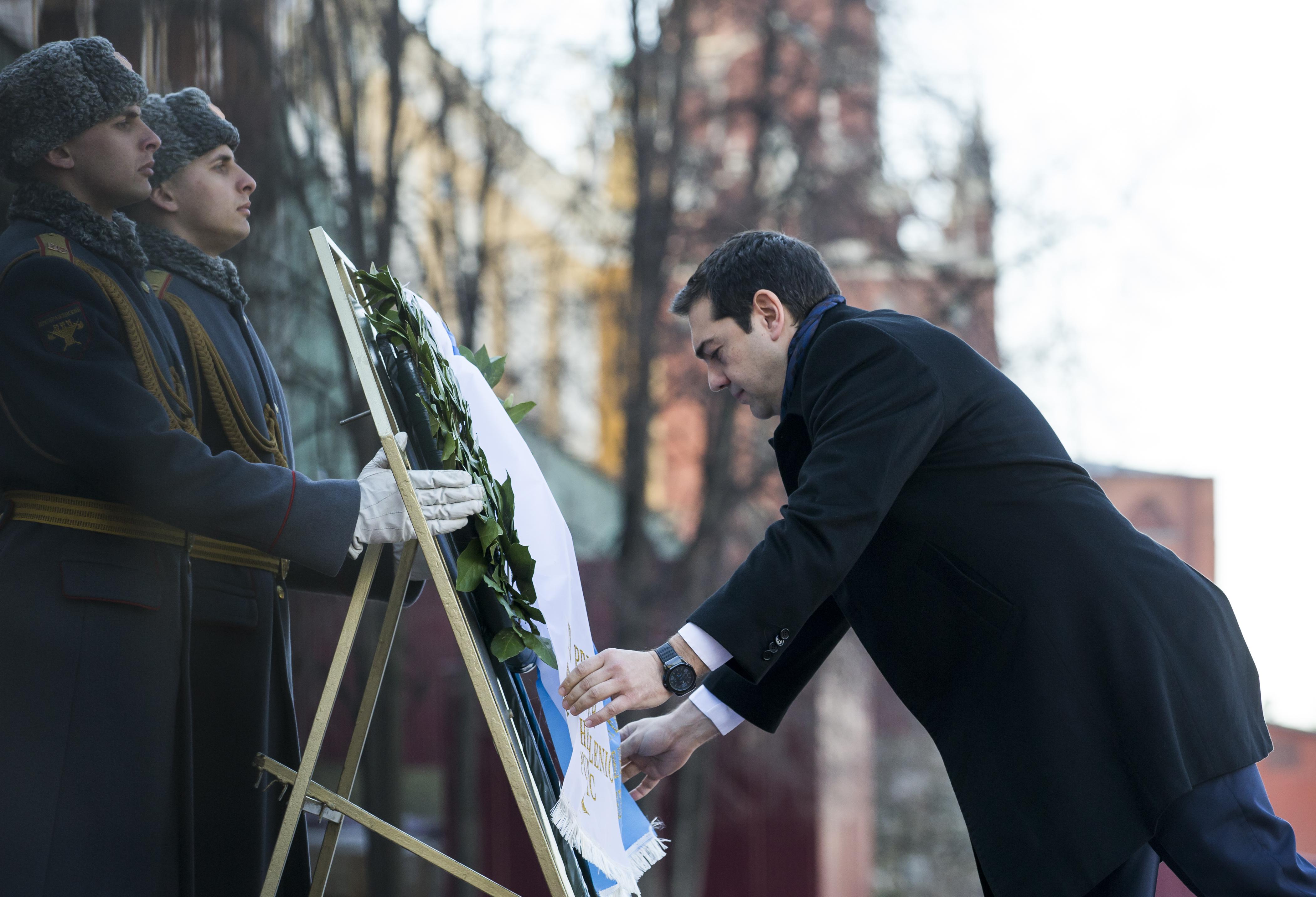 Alexis Tsipras, in visita a Mosca (Afp)