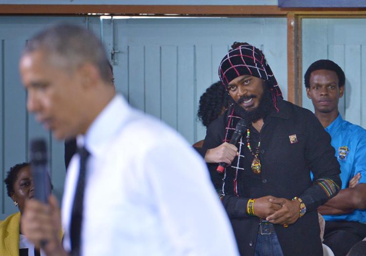Il giamaicano che ha fatto la domanda sulla cannabis al presidente Usa, Barack Obama (Foto Afp)