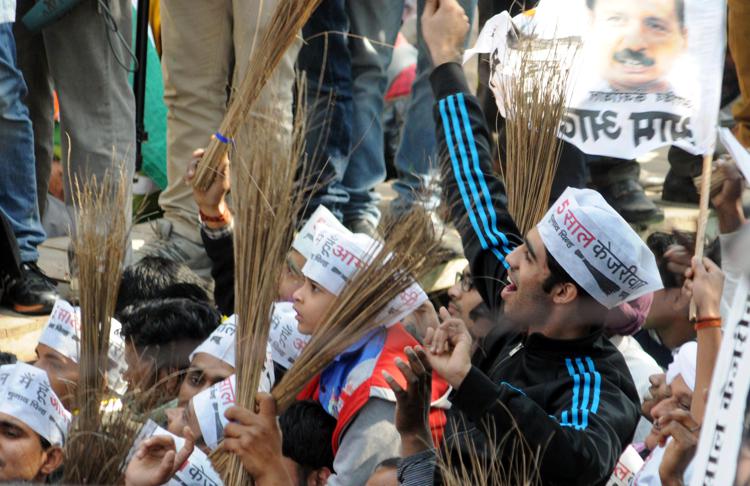 Manifestazioni anti corruzione a Delhi - (Infophoto)