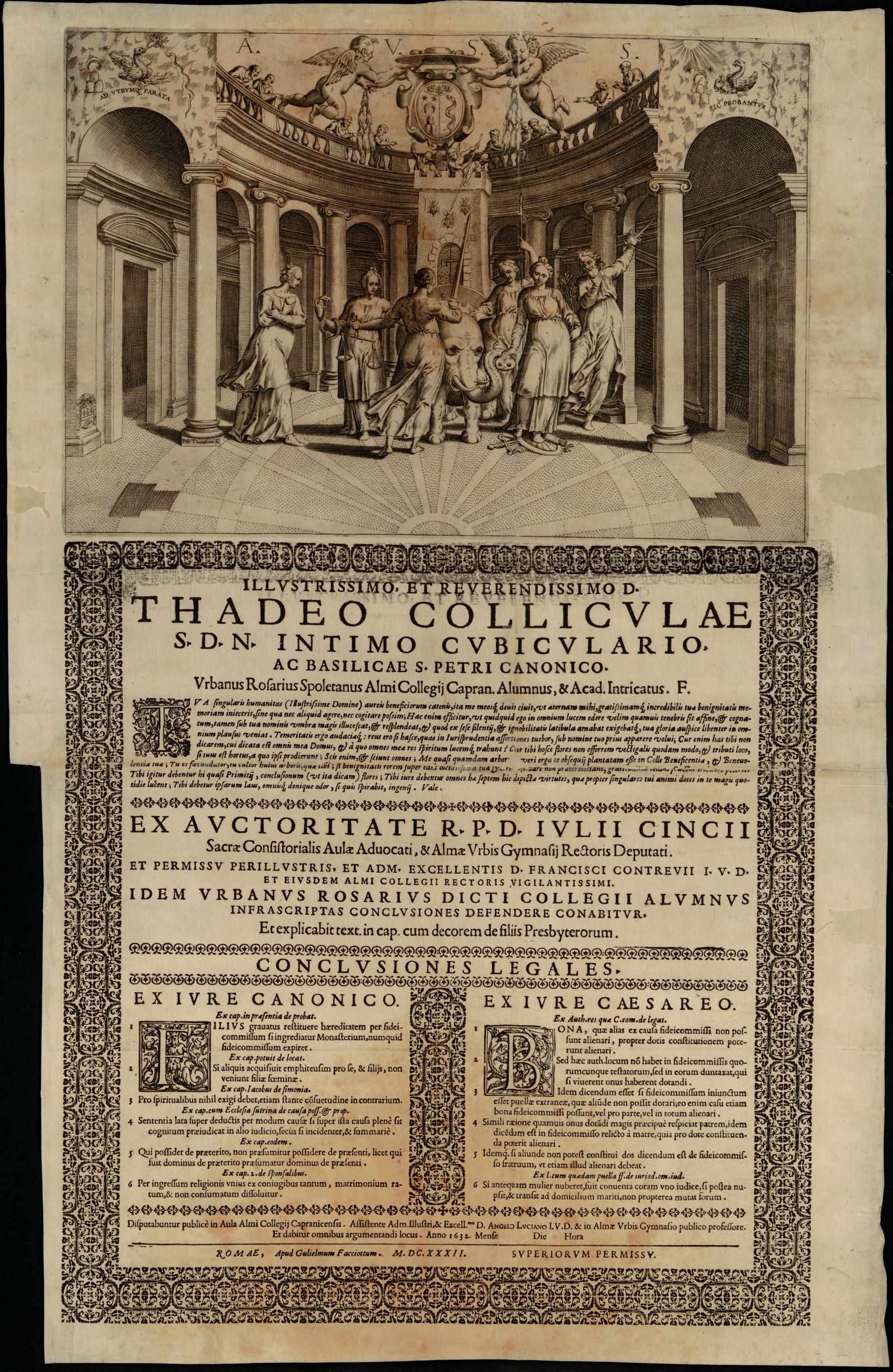 Tesi Legale Di Urbano Rosari, 1632