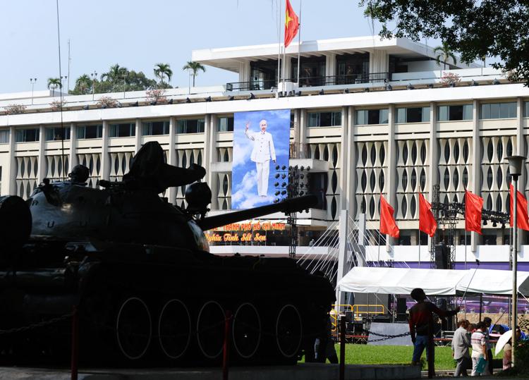 L'ex palazzo presidenziale di Saigon, ribattezzata dopo la guerra Ho Chi Minh City (Foto Afp)
