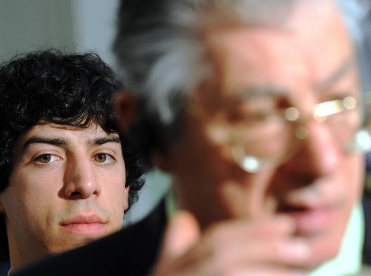 Il fondatore della Lega Nord, Umberto Bossi con il figlio Renzo, detto 'Il Trota'