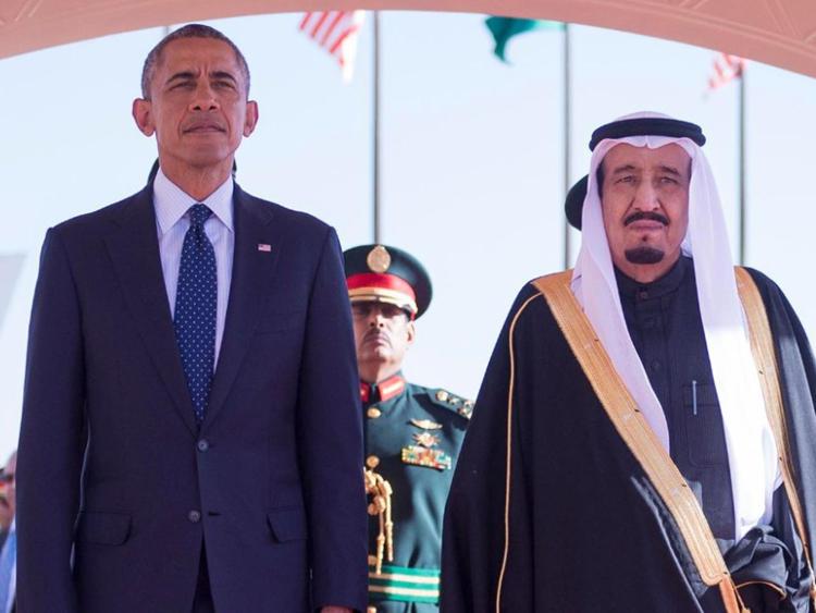 Re Salman e il presidente Obama durante la visita a gennaio del leader americano a Riad - Infophoto - INFOPHOTO