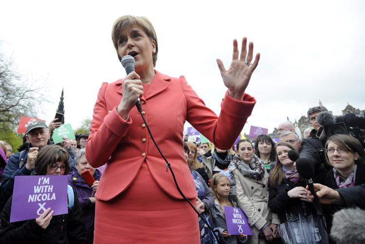 La first minister scozzese e leader dell'Snp Nicola Sturgeon (Foto Afp)