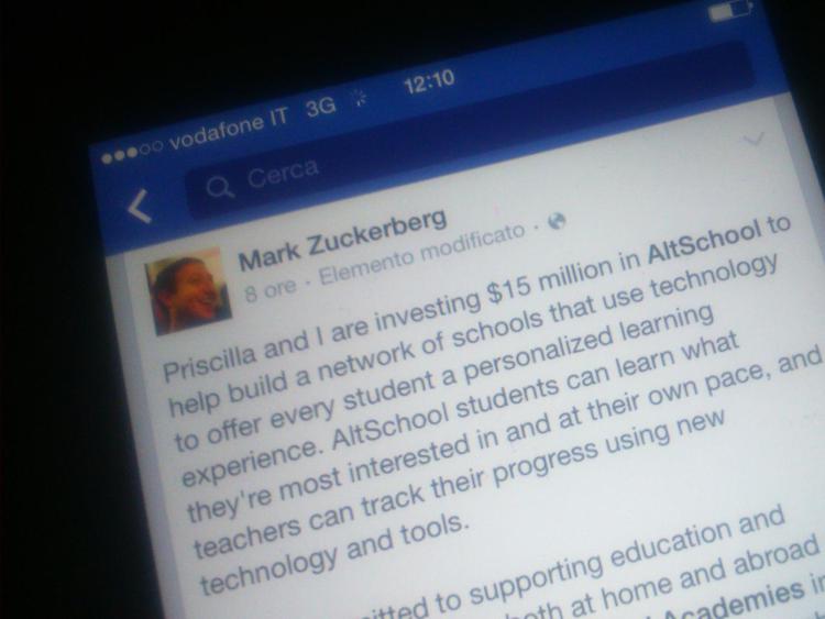 Il post di Mark Zuckerberg