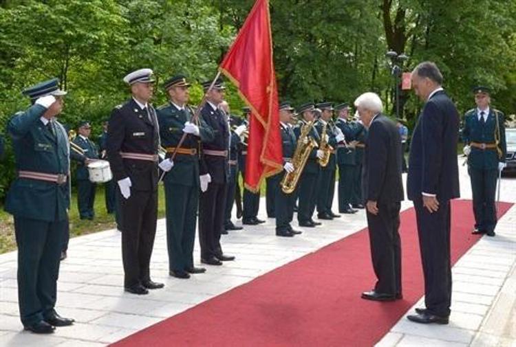 Il Presidente della Repubblica  Sergio Mattarella riceve gli onori militari nella Repubblica di Montenegro