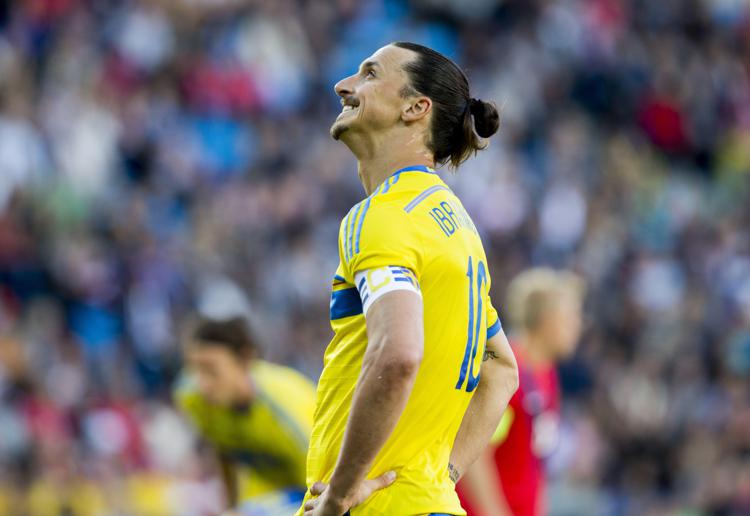 Il capitano della nazionale Svedese e attaccante del Psg Zlatan Ibrahimovic (Foto Afp) - AFP