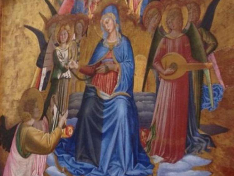 Un particolare della tavola d'altare 'La Madonna della Cintola' di Benozzo Gozzoli
