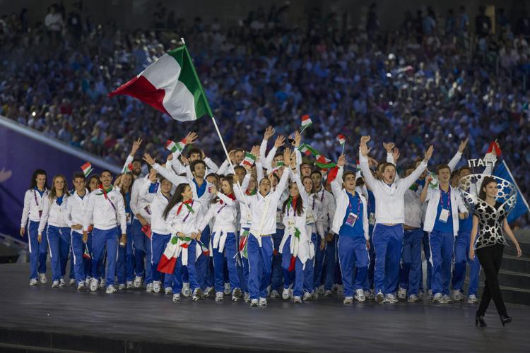 La delegazione italiana ai Giochi Europei a Baku (Afp) - AFP