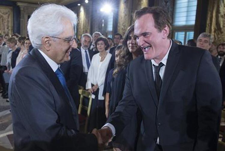 Il presidente della Repubblica Sergio Mattarella con il regista Quentin Tarantino (foto sito Quirinale)