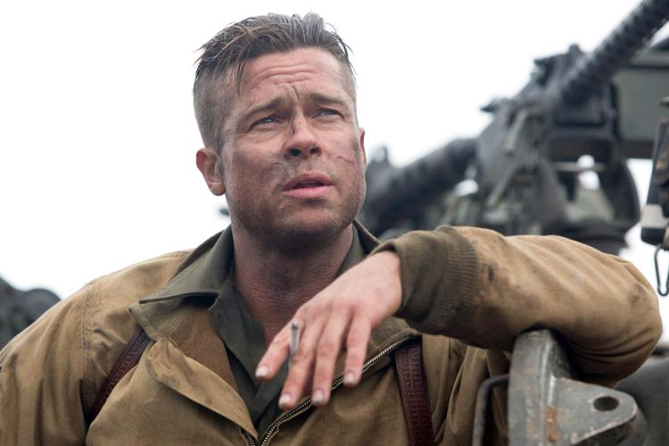 Brad Pitt in una scena di 'Fury'