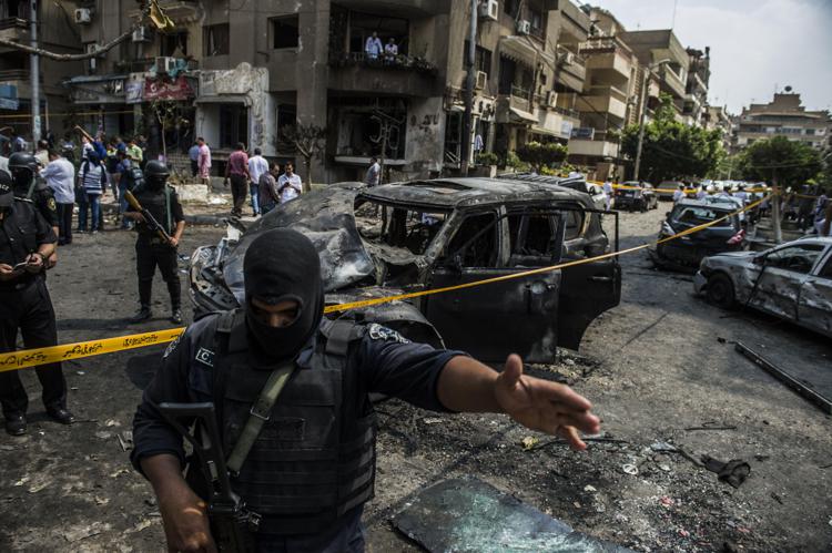 Il luogo dell'attentato contro il procuratore generale Hisham Barakat - (foto AFP)