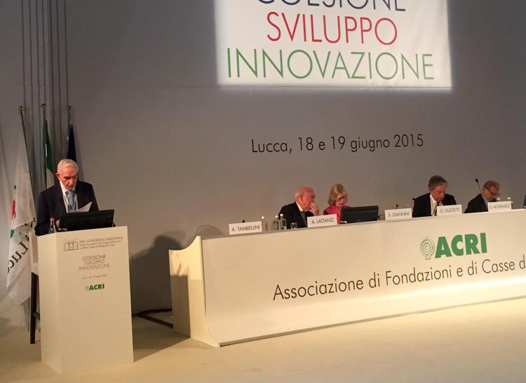 Giuseppe Guzzetti nella relazione al Congresso Acri di Lucca (Adnkronos)