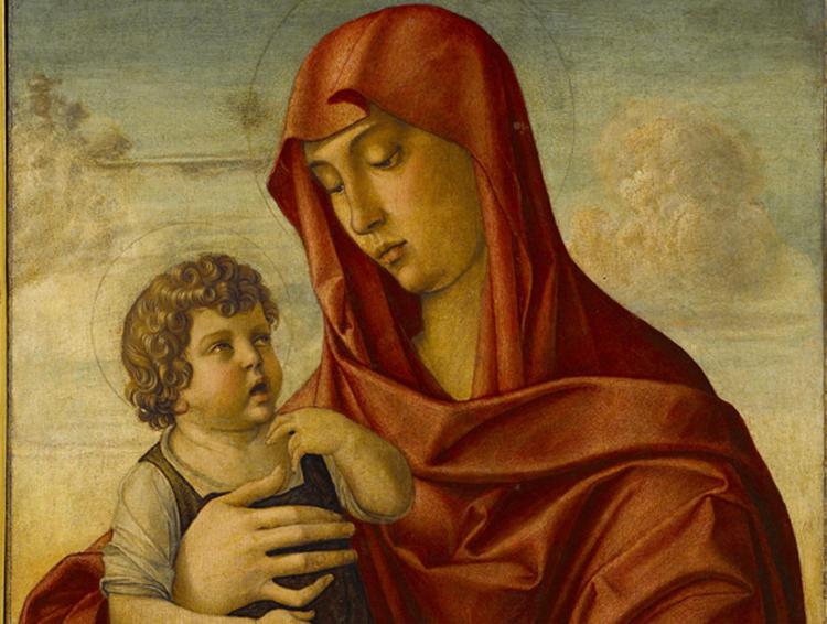  Particolare della 'Madonna col Bambino', di Giovanni Bellini - (tempera su tavola, cm 83x62,5)