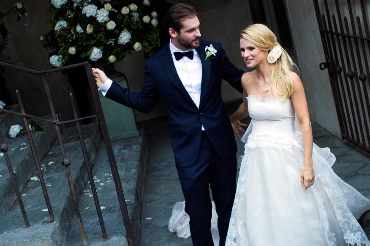 Tomaso Trussardi e Michelle Hunziker nel giorno delle nozze (Infophoto)