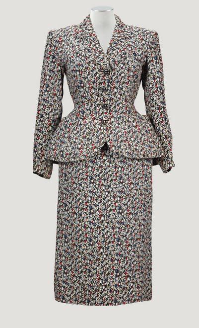 Tailleur a motivo floreale di Balenciaga Haute Couture, Primavera-Estate 1950